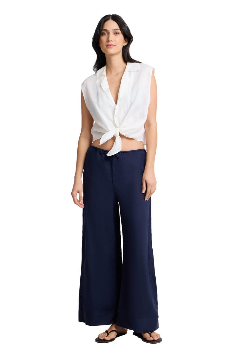 Onia Tie Front Shirt, Main, color, White