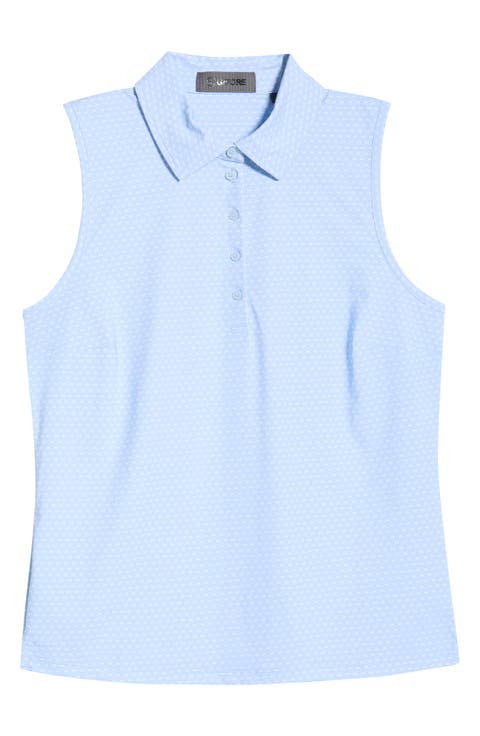 Geo 2 Silky Tech Performance Sleeveless Polo