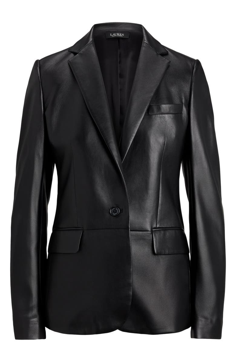 Lauren Ralph Lauren Leather Blazer, Alternate, color, 