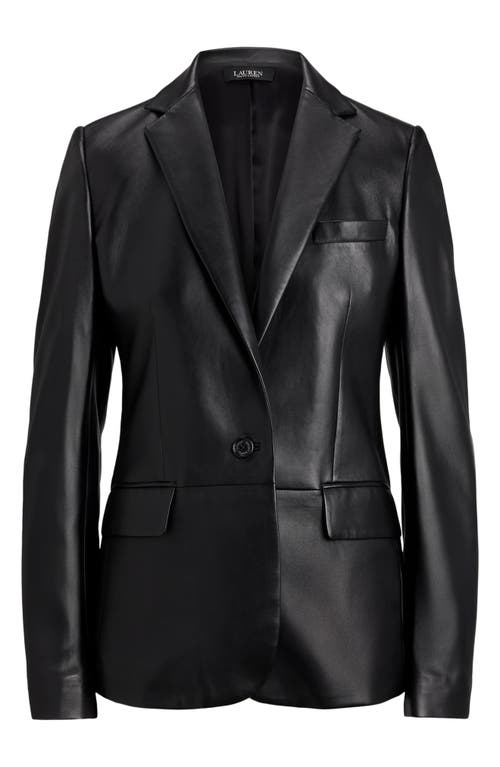 Ralph Lauren Lauren Leather Blazer In Black