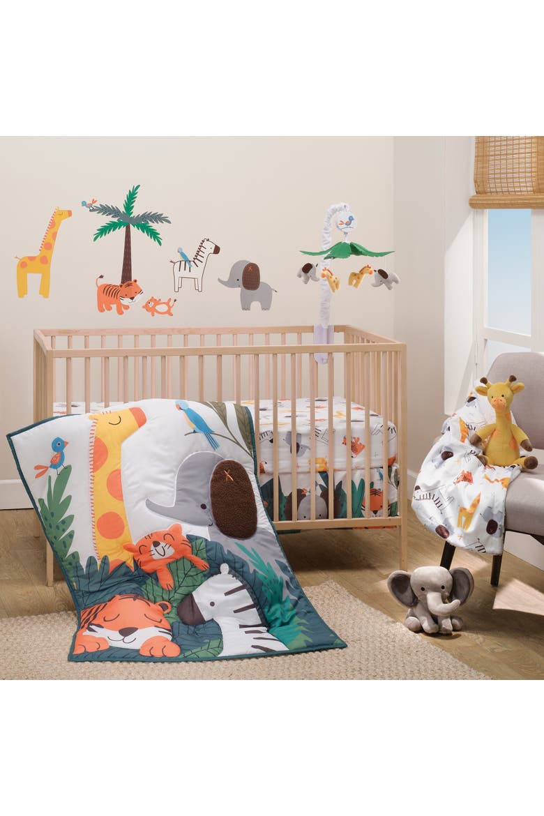 Lollipop Jungle Baby Fitted Crib Sheet, Alternate, color, White