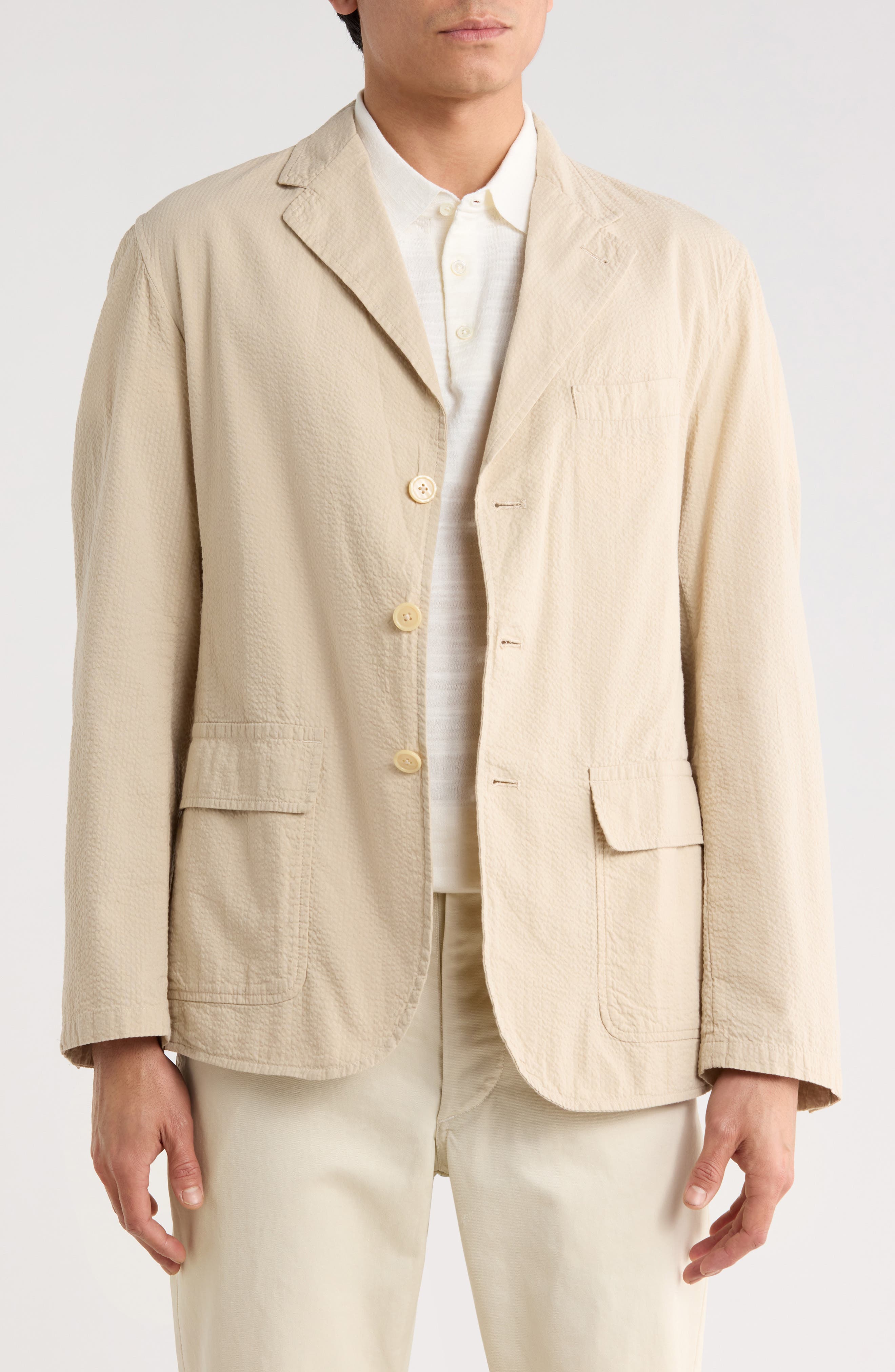 BUCK MASON Seersucker Carry On Cotton Sport Coat