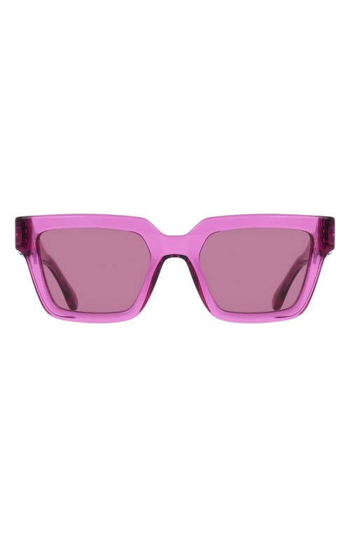 Ferragamo 52mm Square Sunglasses In Transparent Cyclamen