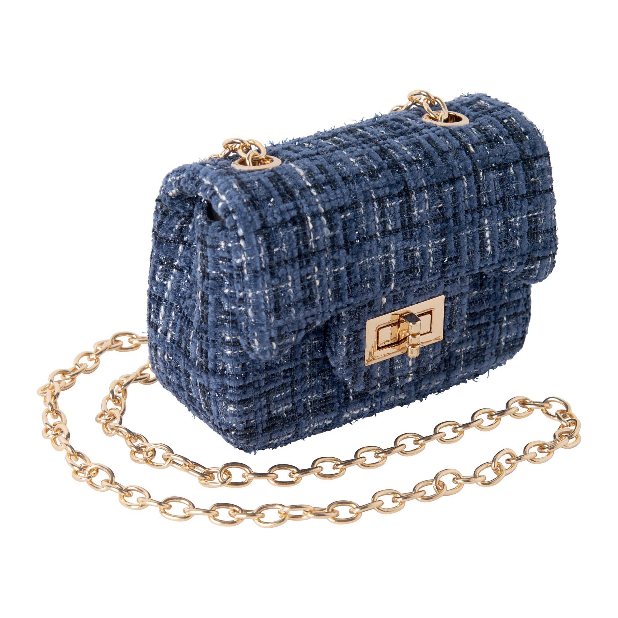 Tweed Cross Body Bag, Alternate, color, Navy