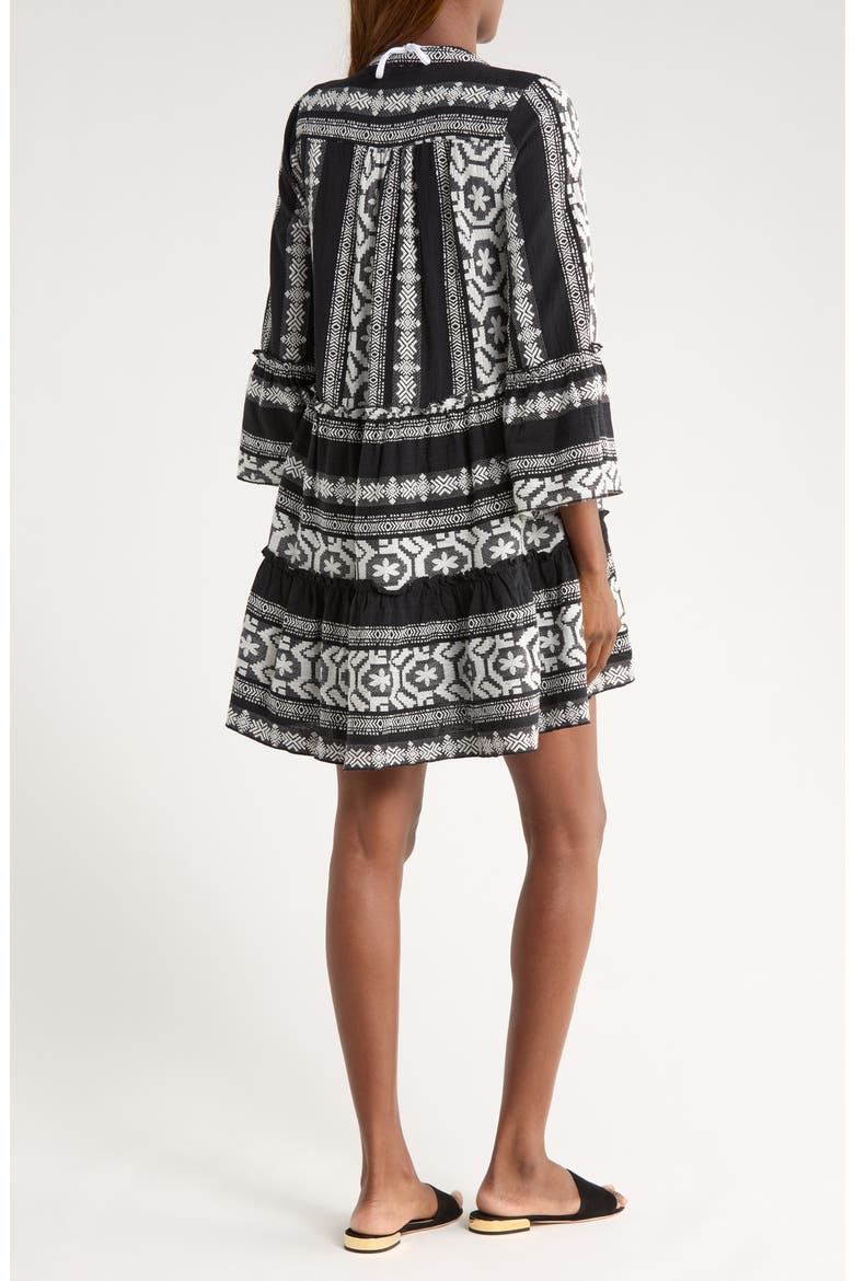 Embroidered Cover-Up Dress, Alternate, color, BLACK WHITE