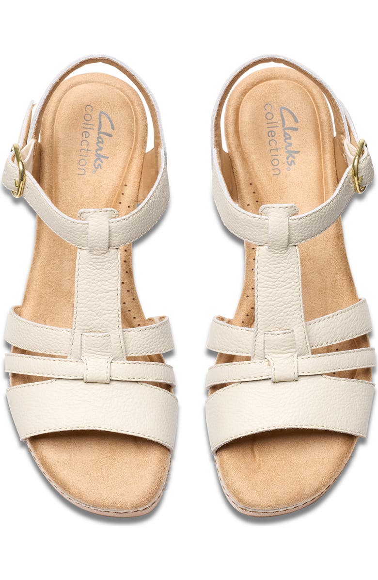 Clarks<sup>®</sup> Seannah Madi Wedge Sandal - Wide Width Available, Alternate, color, Cream Leather