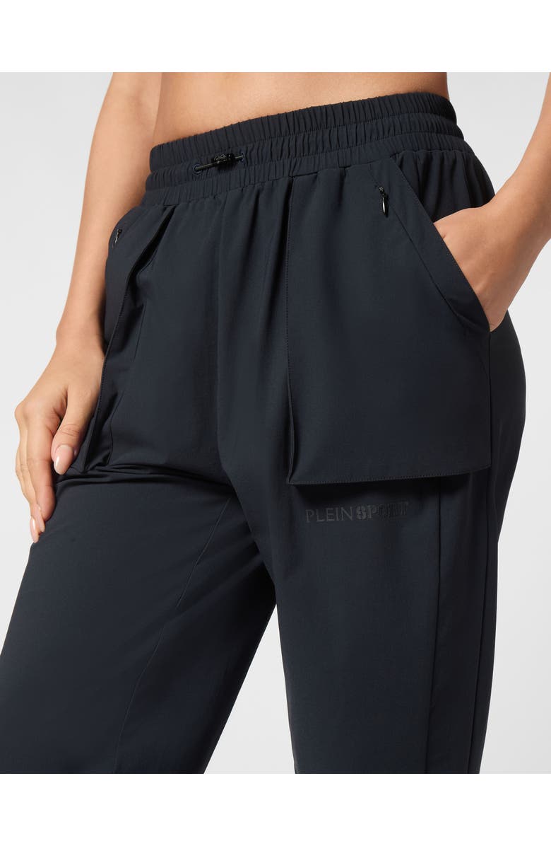 PLEIN SPORT Nylon Stretch High Waisted Jogging Pants Women, Alternate, color, Black