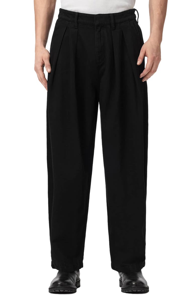 AllSaints Becco Straight Leg Pants, Main, color, Black