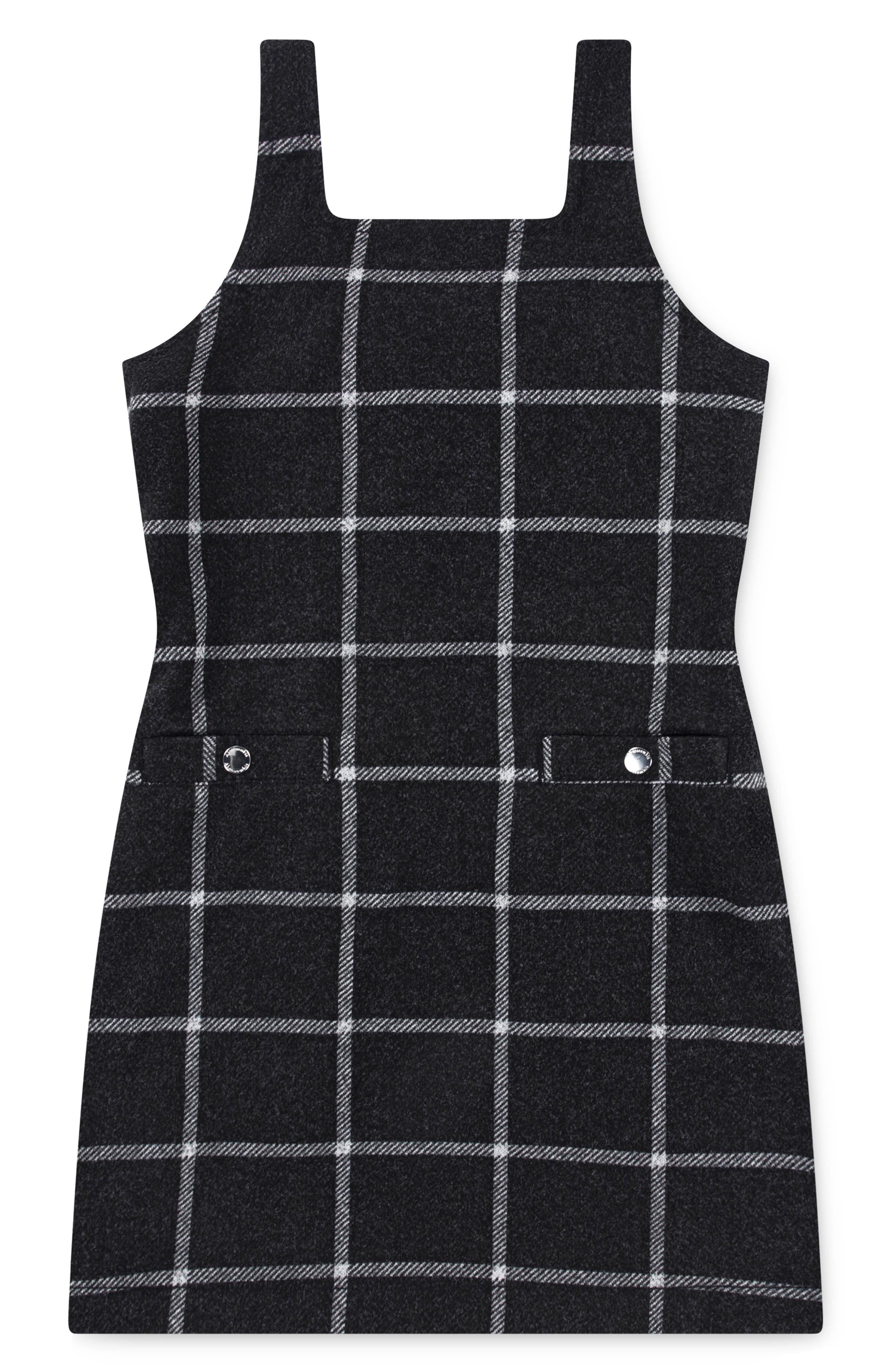 abercrombie kids Kids' Grid Check Pinafore Dress