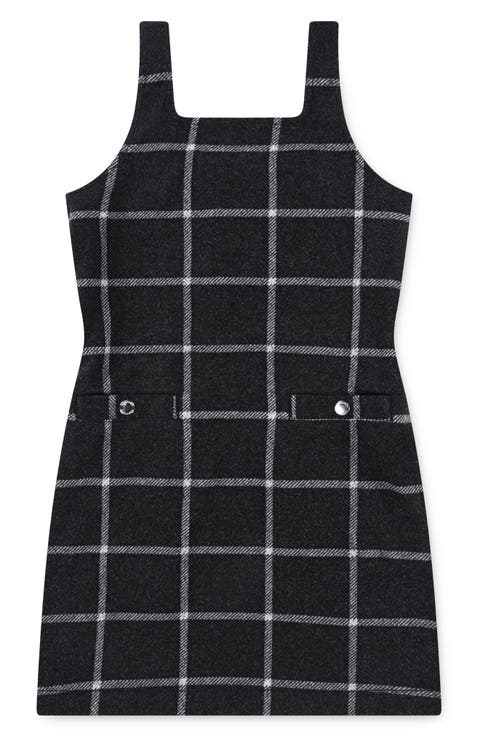 Kids' Grid Check Pinafore Dress (Little Kid & Big Kid)