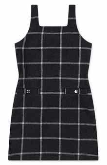 abercrombie kids Kids' Grid Check Pinafore Dress