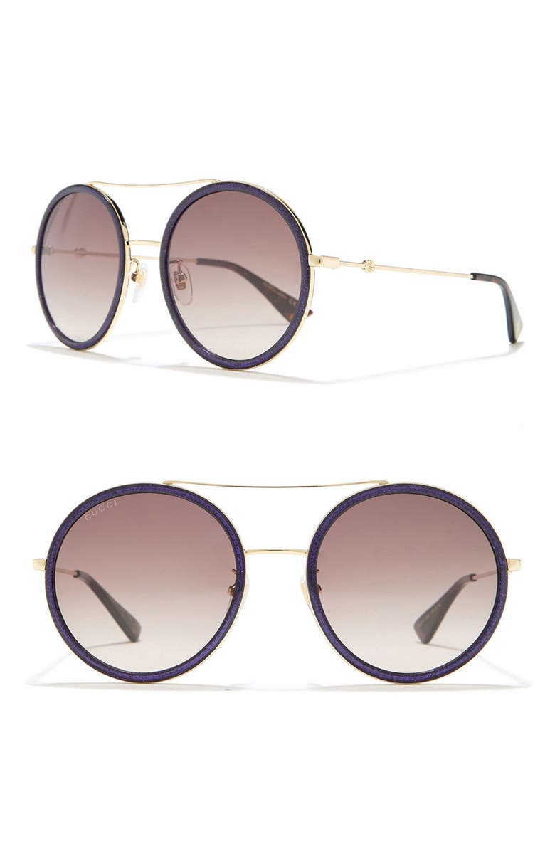 Gucci 56mm Round Sunglasses, Main, color,