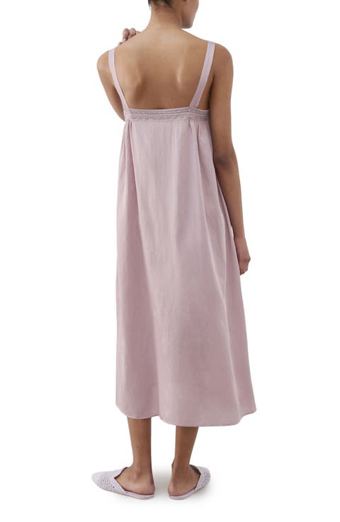 Embroidered Lace Trim Nightgown
