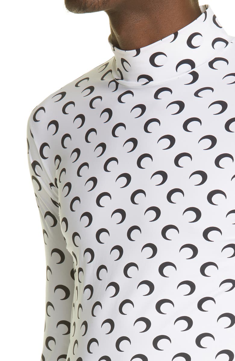 Marine Serre Gender Inclusive Second Skin Mock Neck Top, Alternate, color,