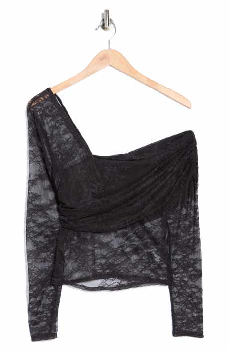 Steve Madden One Shoulder Lace Top