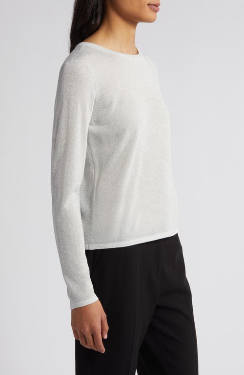 Vince Camuto Metallic Scoop Neck Sweater In Ivory