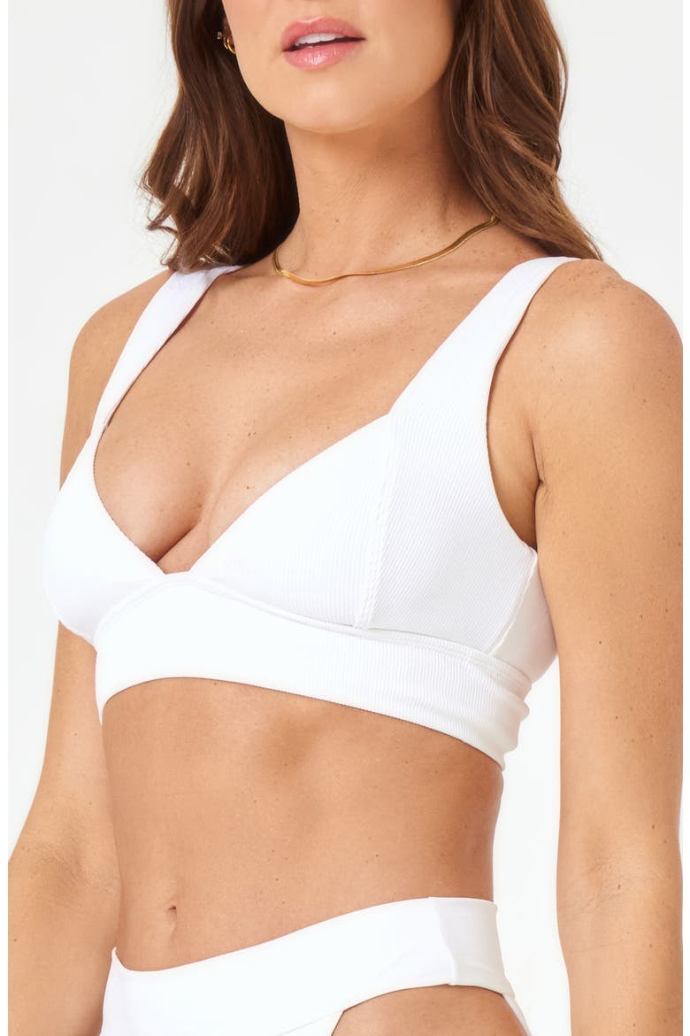 Hailey Rib Bikini Top, Alternate, color, WHITE