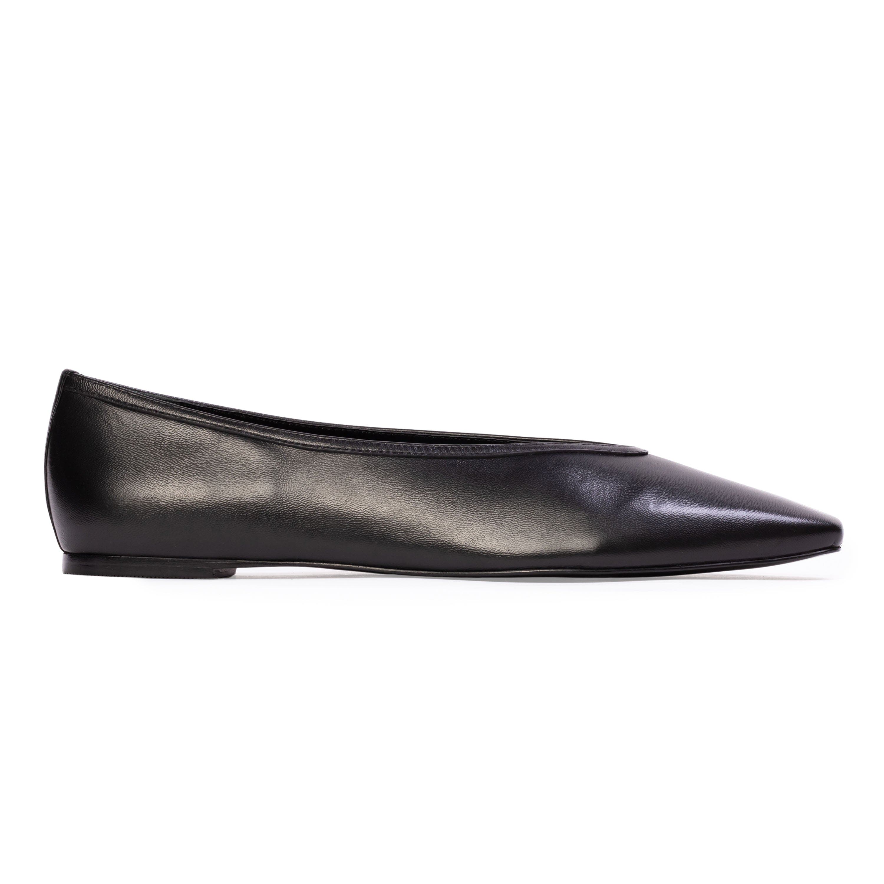 Ayra Leather Ballerina, Main, color, Black Leather