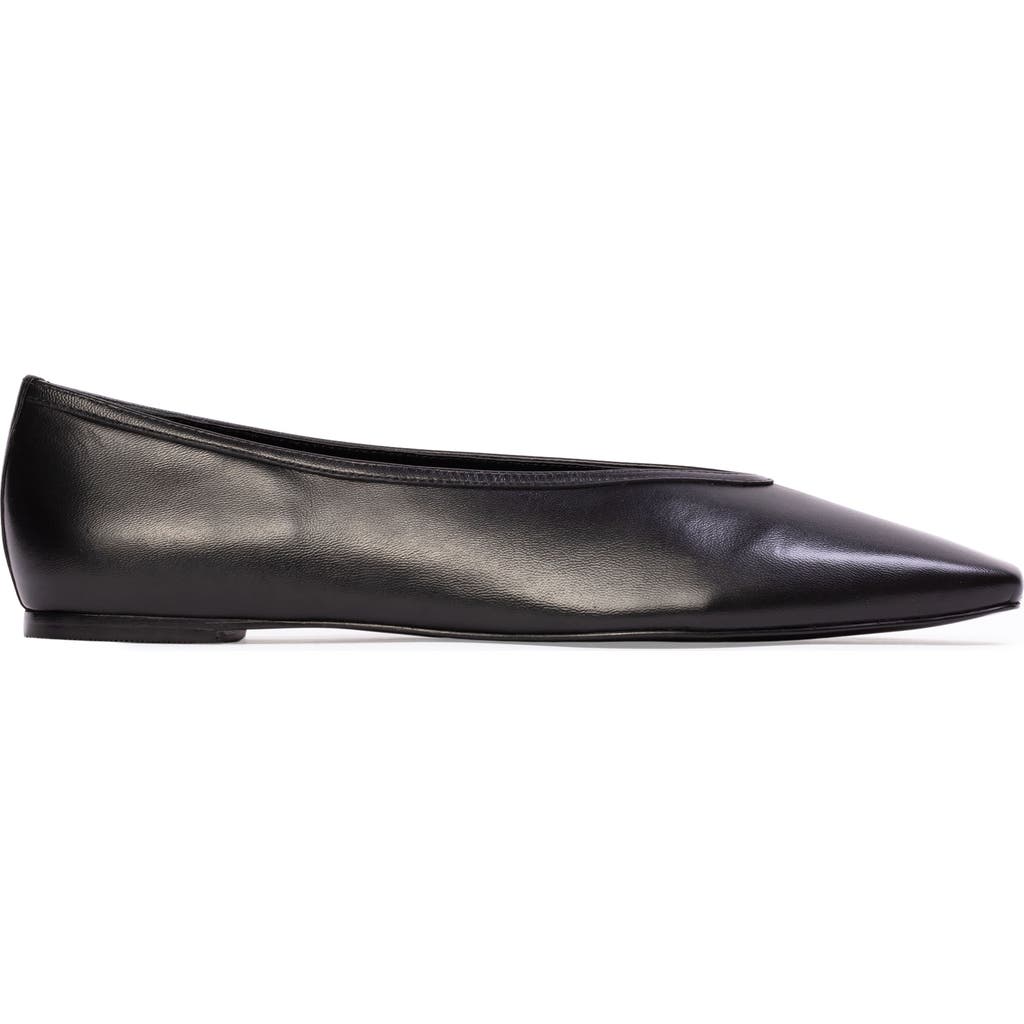 BLACK SUEDE STUDIO Ayra Leather Ballerina in Black Leather at Nordstrom, Size 40