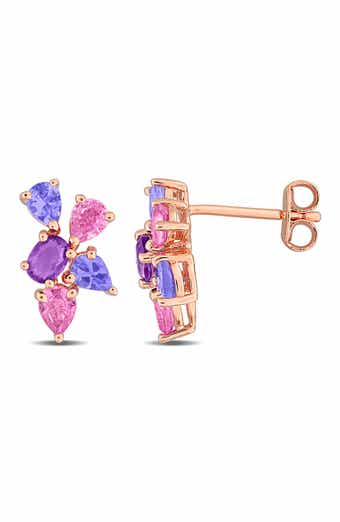 Semiprecious Stone Cluster Stud Earrings