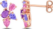 DELMAR Semiprecious Stone Cluster Stud Earrings
