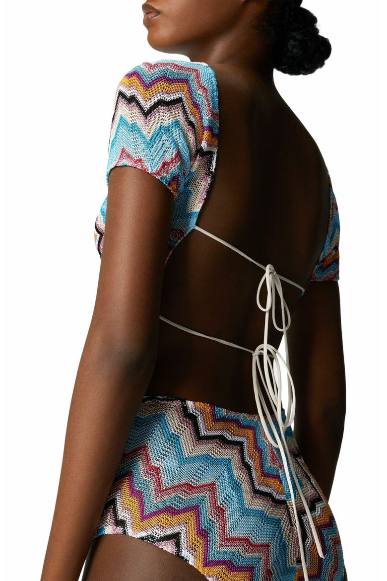 Bikini With T-shirt Top And Zig Zag Pattern, Alternate, color, Multicoloured