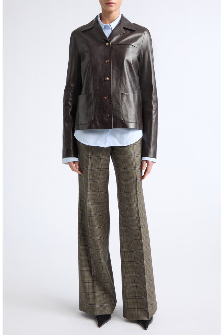 Lafayette Plaid Flare Leg Wool Pants, Alternate, color, OLIVE MULTI