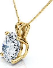 Bliss Diamond 1Ct Solitaire Diamond Pendant 14k Gold Lab Grown 18" Necklace