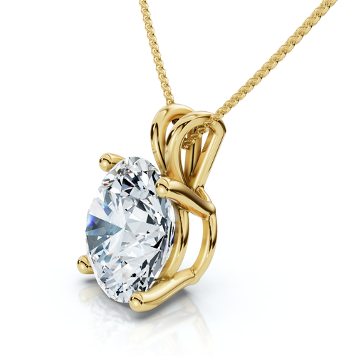 Bliss Diamond 1ct Solitaire Diamond Pendant 14k Gold Lab Grown 18" Necklace In Gold