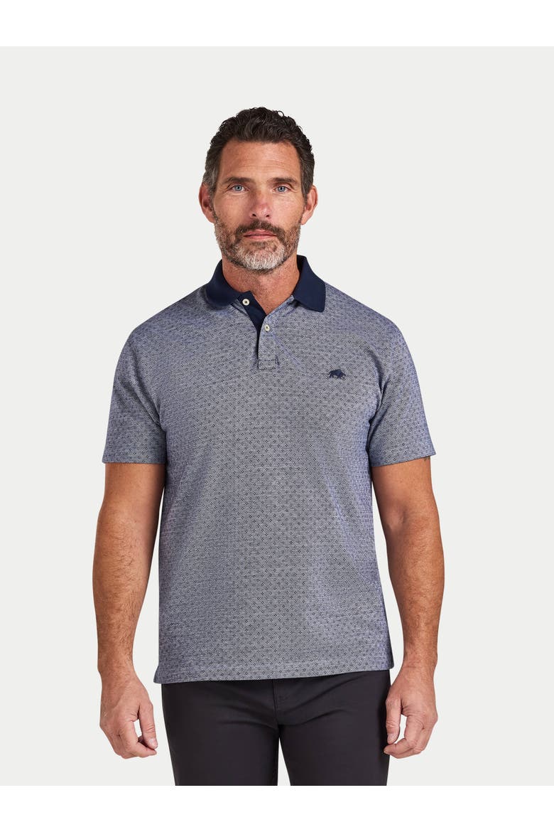 Short Sleeve Dobby Jersey Polo Shirt, Main, color, Navy