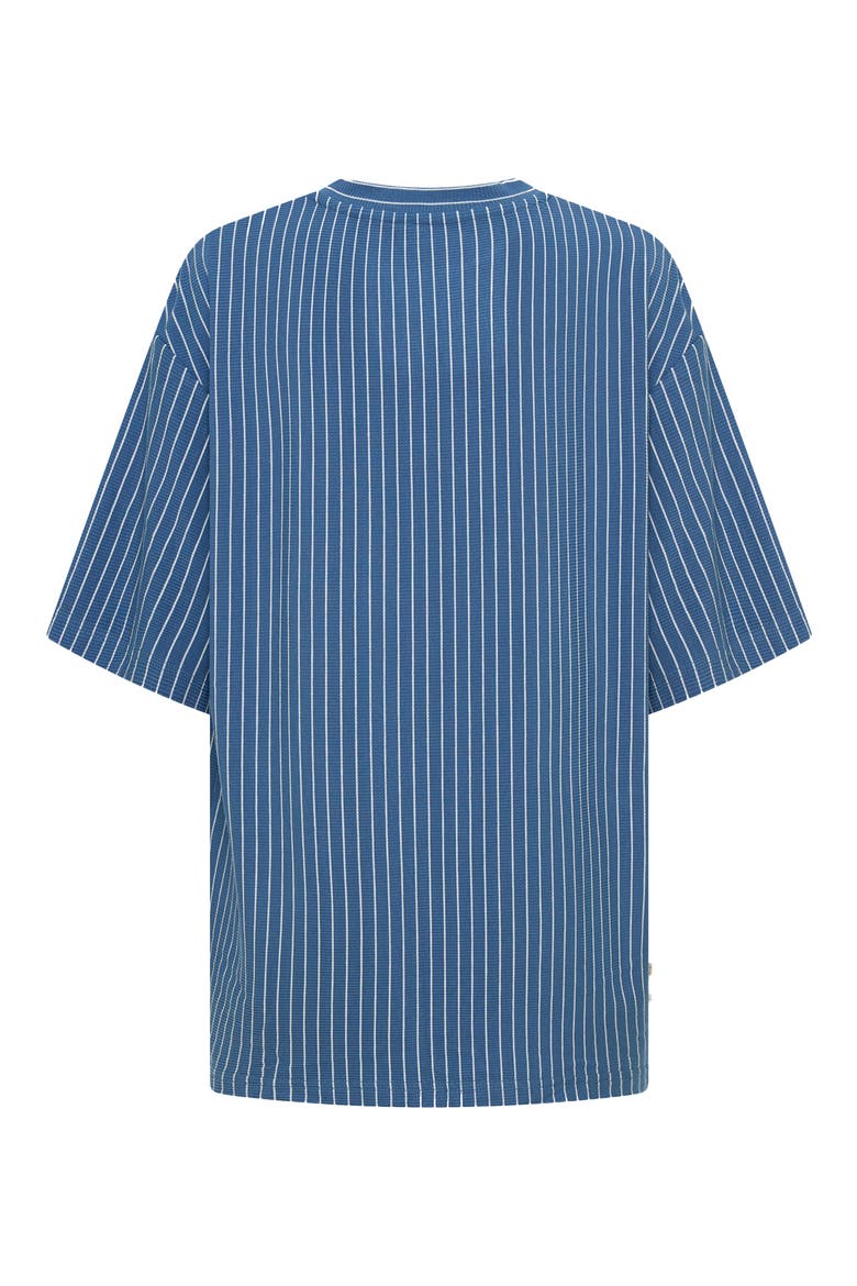 Rib Vertical Stripe T-Shirt, Alternate, color, BLUE