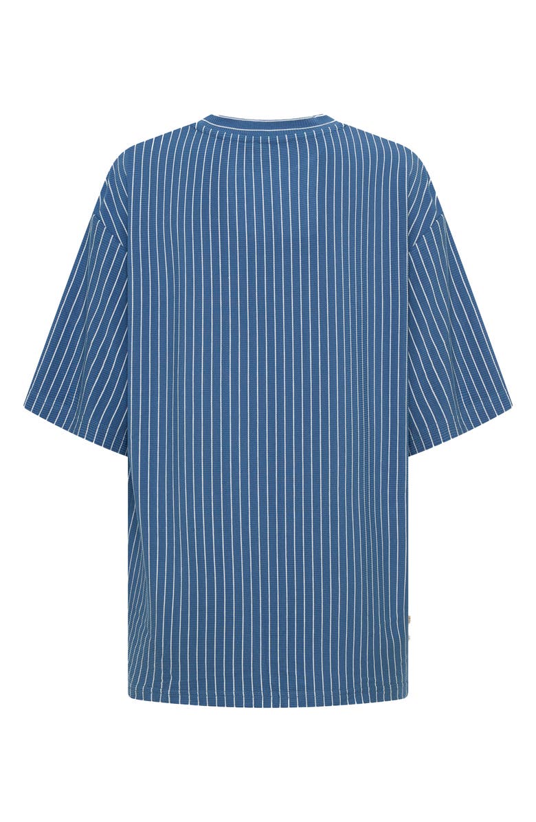 TINY TRIBE Rib Vertical Stripe T-Shirt, Alternate, color, Blue