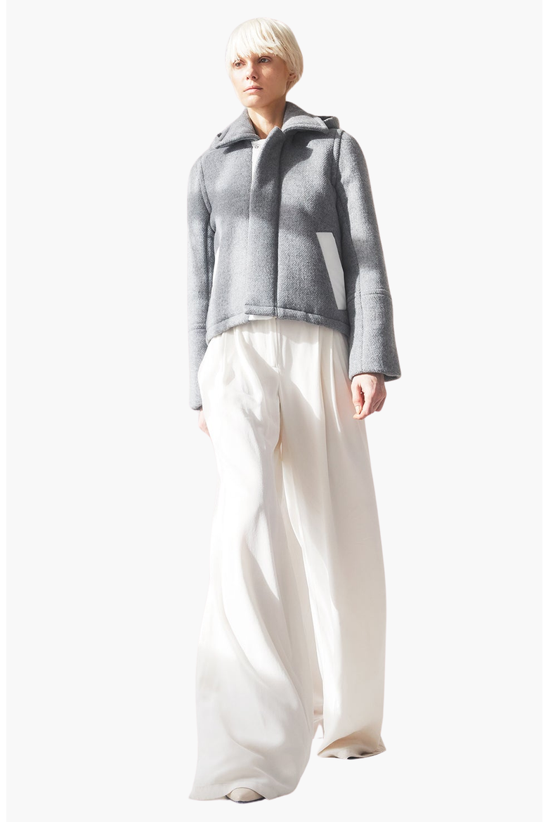 Down Wool Hooded Coat, Alternate, color, Grey