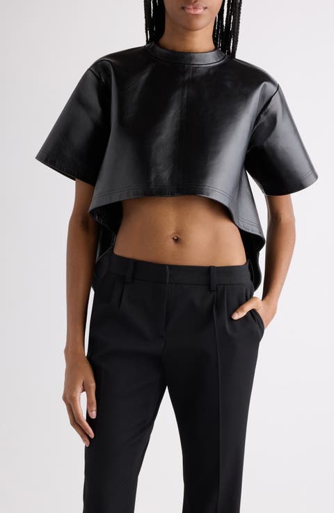 High-Low Leather T-Shirt