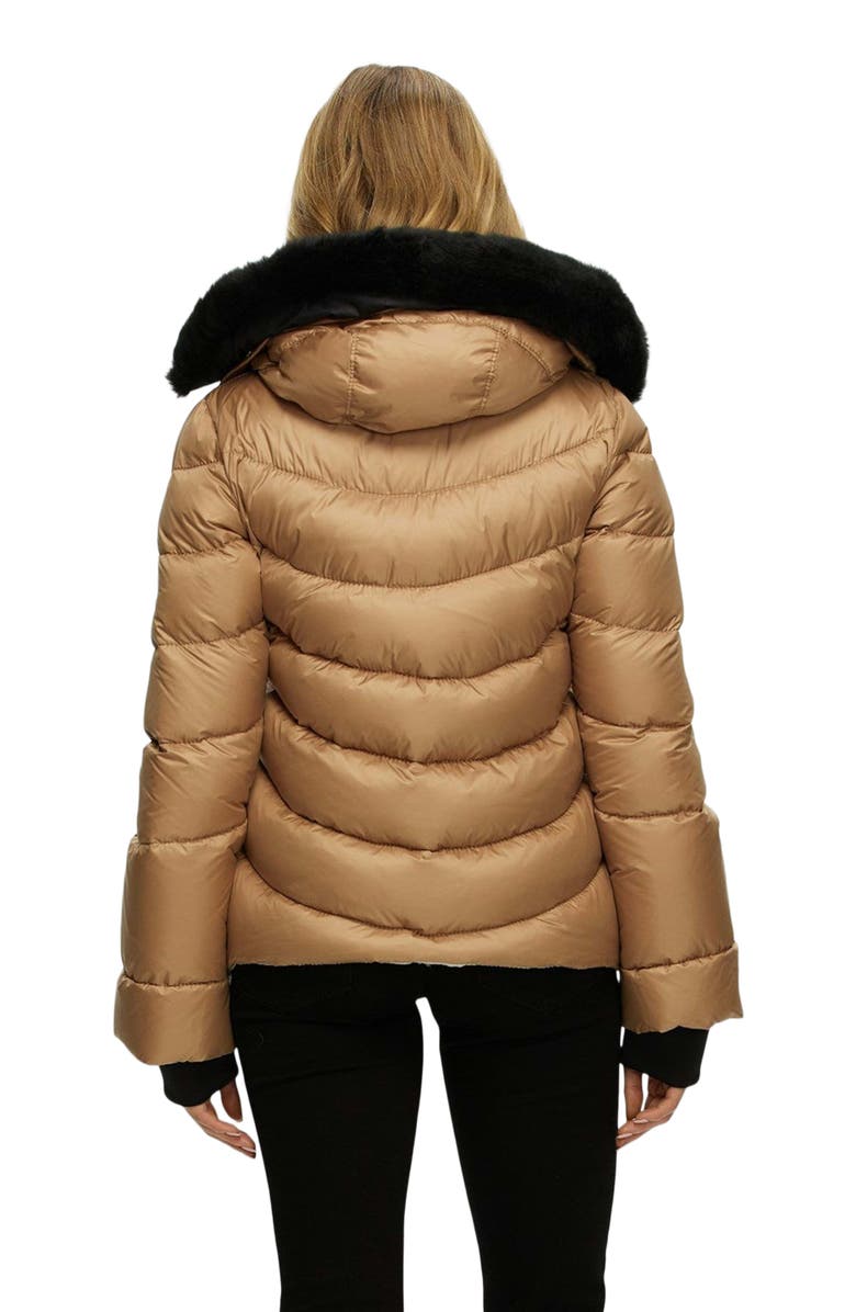 GORSKI Apres-Ski Short Jacket With Detachable Trim, Alternate, color, Camel/Black