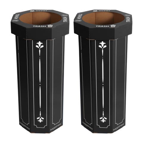 Fleur 25-Gallon Classic Disposable Corrugated Cardboard Event Trash Can and Recycling Bin (Set of 2)