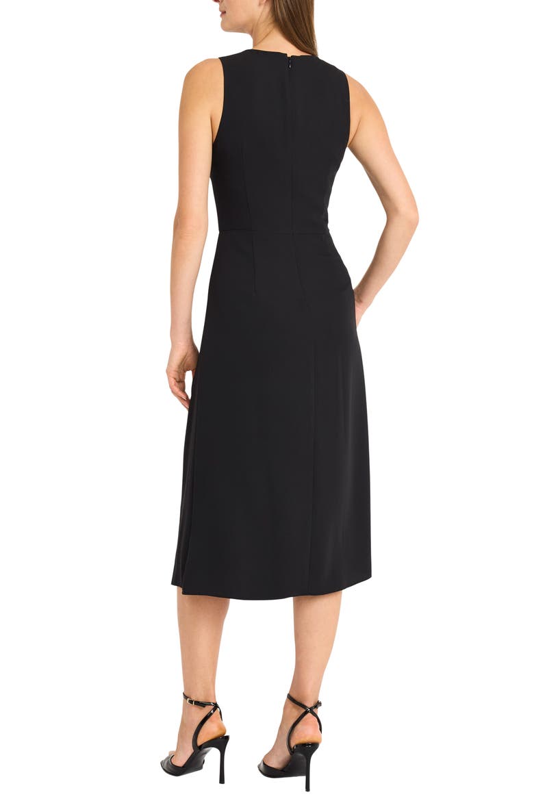 Twist Midi Dress, Alternate, color, BLACK