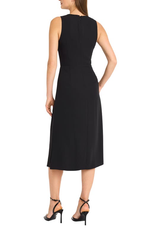 Maggy London Draped Midi Dress In Black