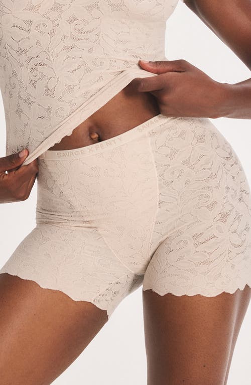 Savage X Fenty Lacy Dreams Pajama Shorts In Neutral