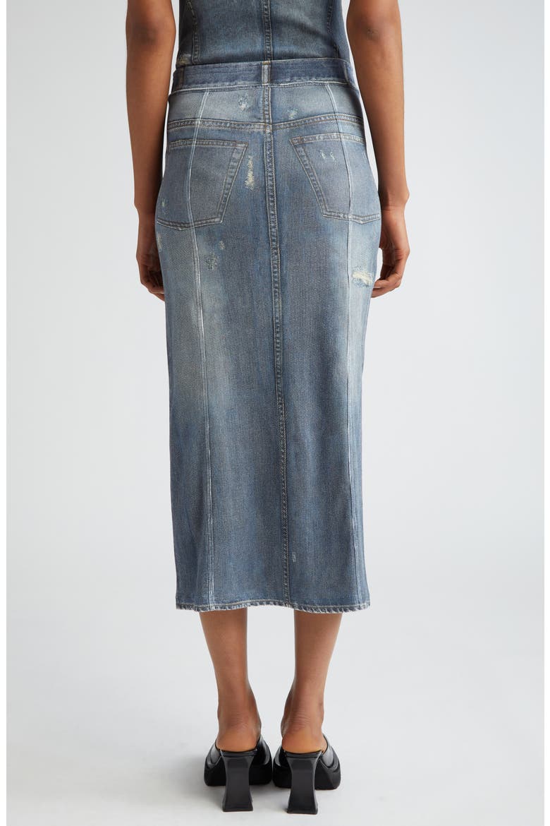 Etty Denim Trompe l'Oeil Cotton Midi Skirt, Alternate, color, DENIM BLUE