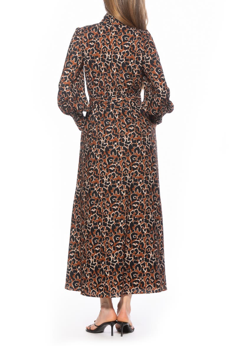 Saliah Mockneck Blouson Sleeve Dress, Alternate, color, LEOPARD MULTI