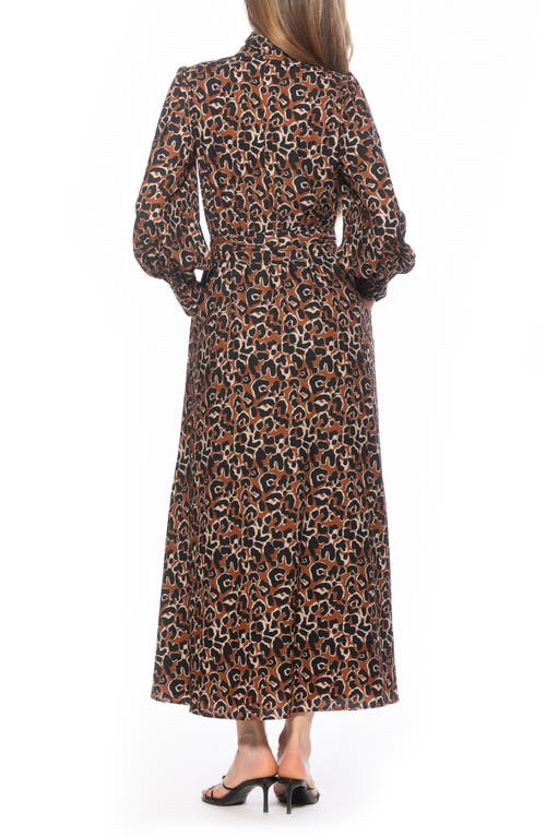 Alexia Admor Saliah Mockneck Blouson Sleeve Dress In Brown