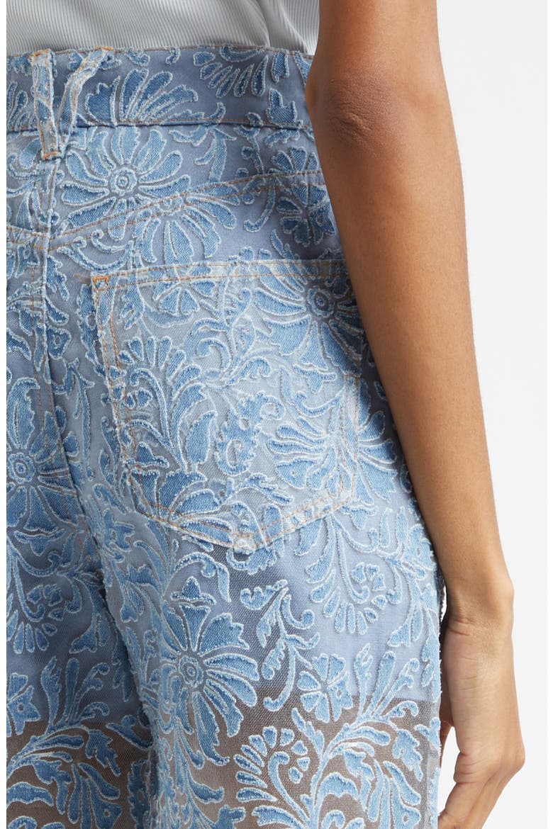 Taylor Burnout Floral Wide Leg Jeans, Alternate, color, LAKESHORE