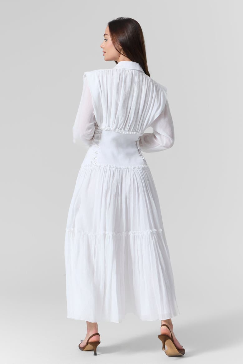 Silk Cotton Long Dress, Alternate, color, White