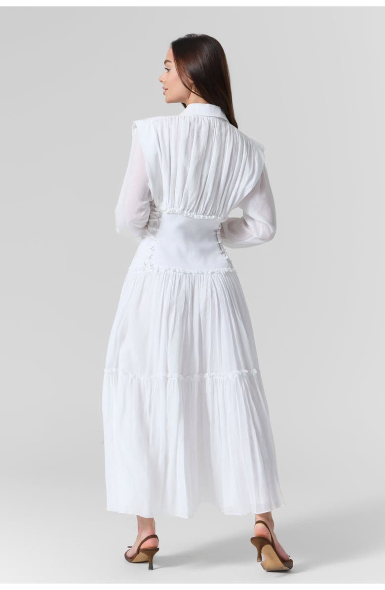 Le Fafo Silk Cotton Long Dress, Alternate, color, White