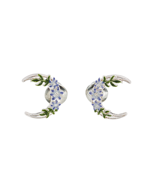 Fable England Nightshade Moon Silver Stud Earrings In Silver