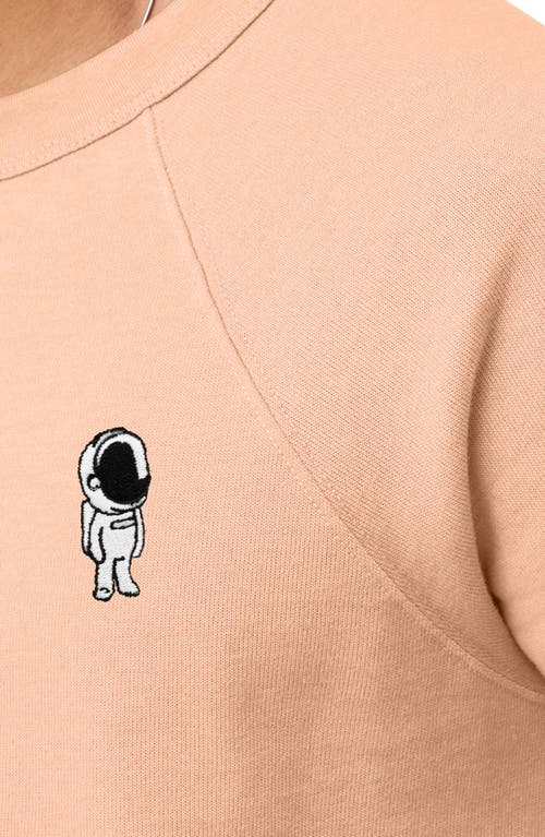Dalix Astronaut Fleece Sweatshirt In Peach