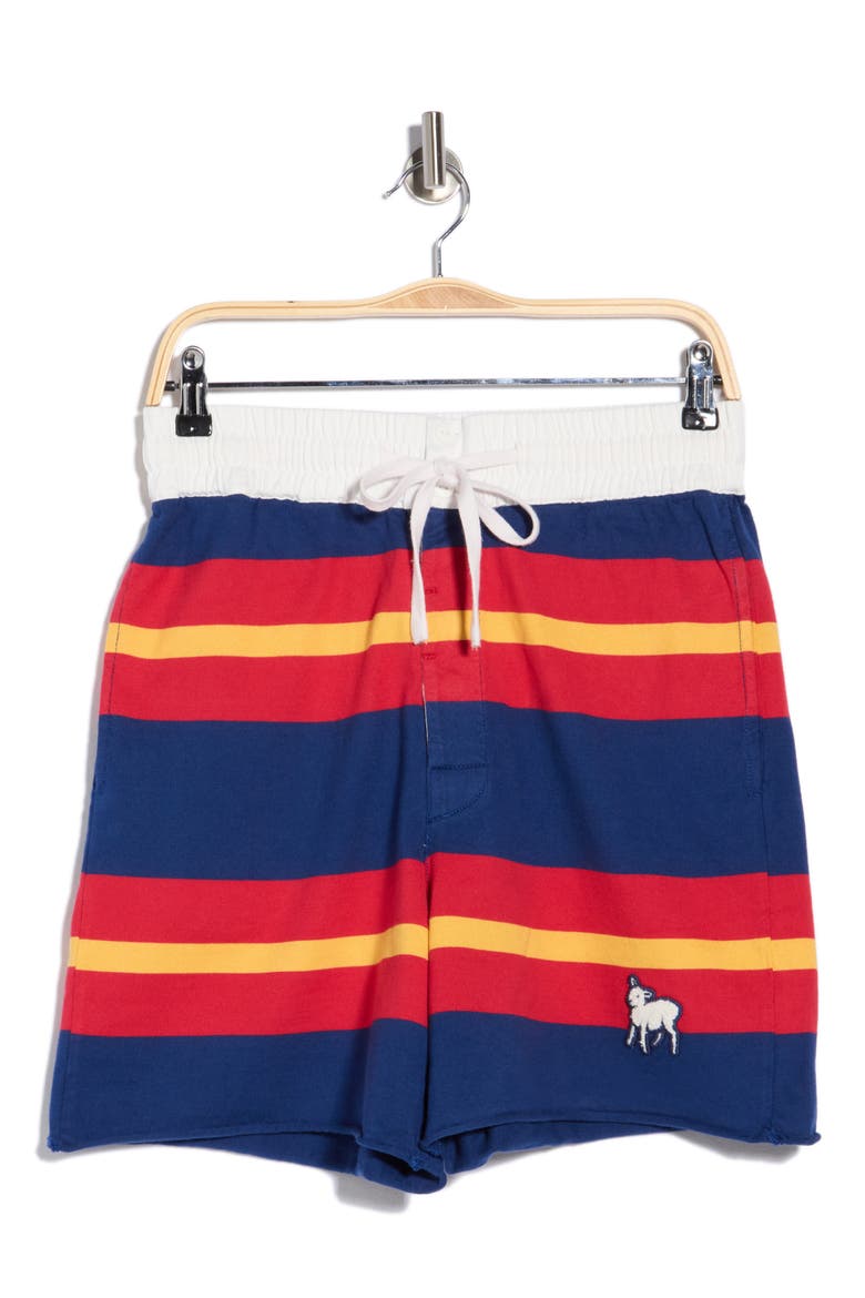 The Breather Striped Knit Shorts, Alternate, color, ESTATE BLUE TANGO RED N BEESWA