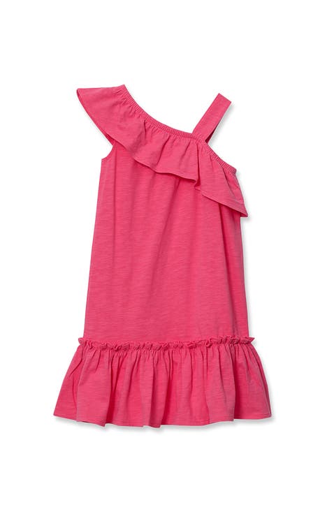 Girls Ruffle Asymmetrical Dress
