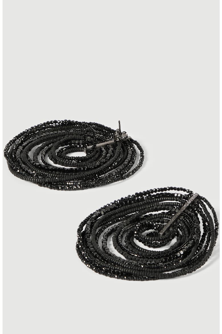 Black hematite and Sterling Silver earrings, Alternate, color, Black